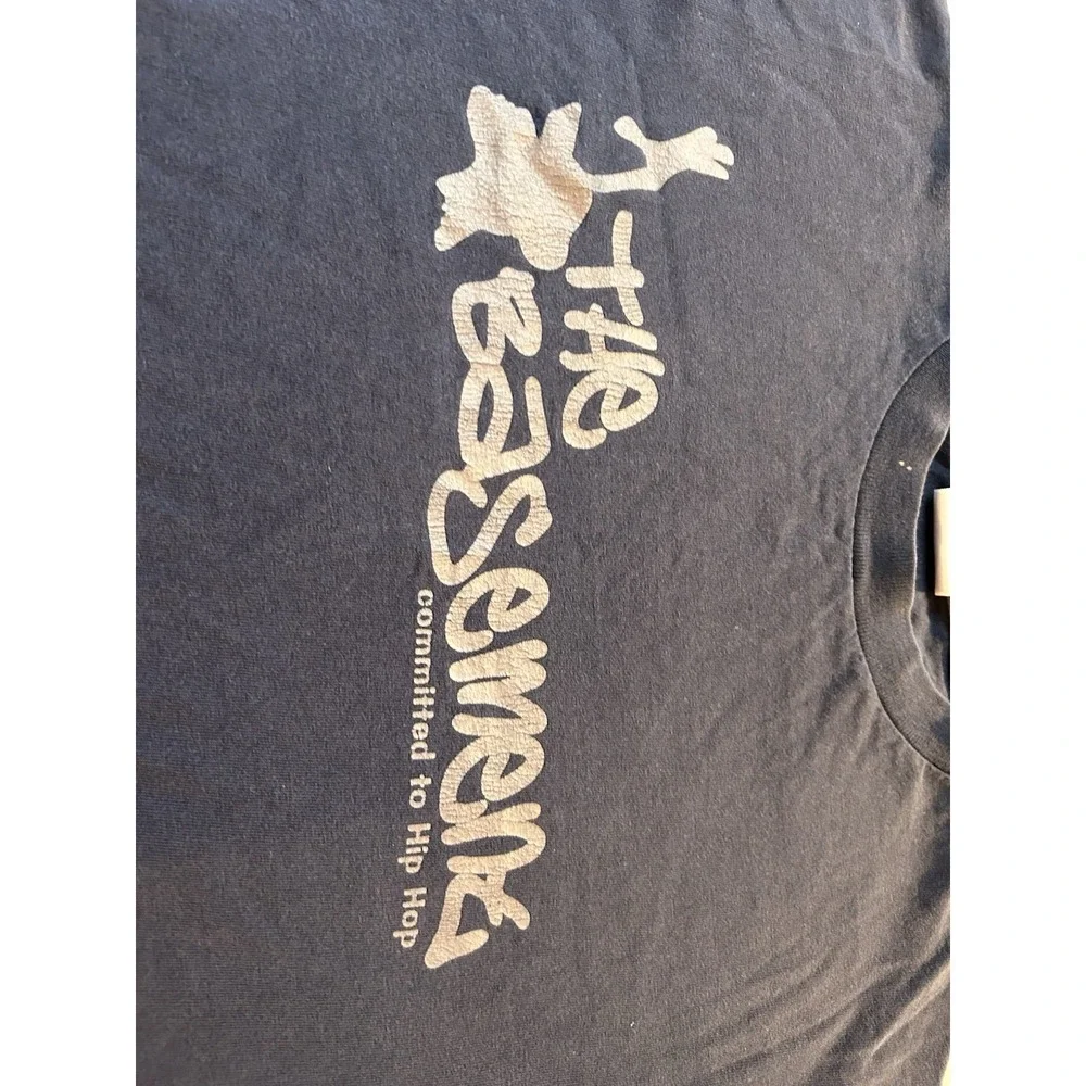 BasementHipHop.com Vintage T-Shirt Men's Large Black Hip Hop Website Graphic Tee